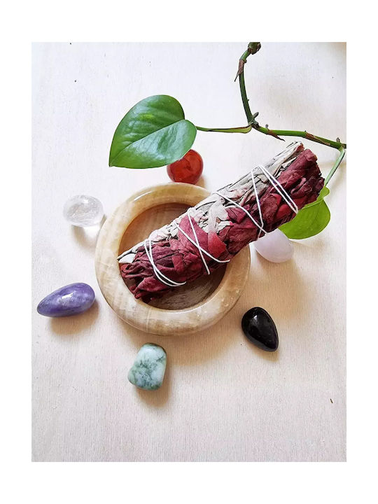 Ραβδί Λευκό Φασκόμηλο Αίμα Δράκου Dragon's Blood Sage Smudge Stick 10cm