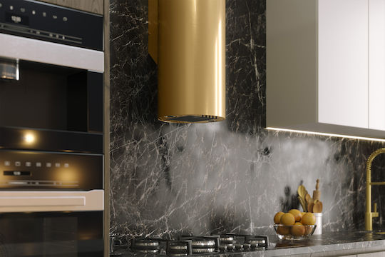 Maan Elba WPB731 Insulă Hotă 31cm Gold Gloss