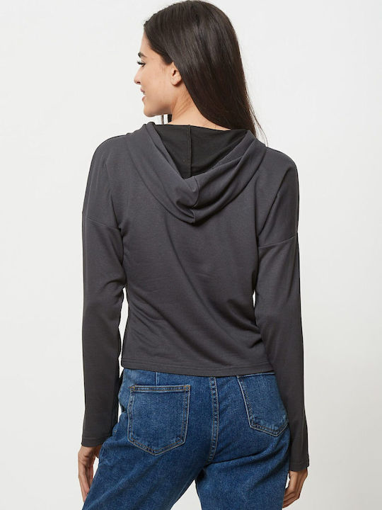 Bluza Damă Cu Glugă Negru