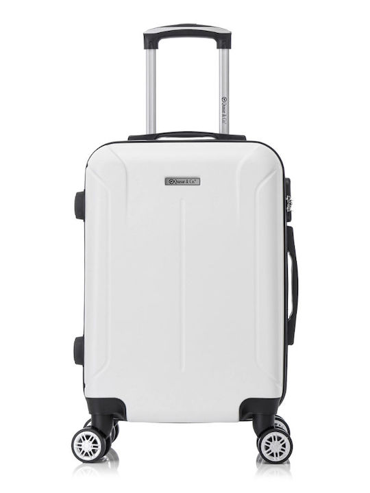 Quasar Smart Kabinenreisekoffer Hartschalen White mit 4 Räder Höhe 55cm
