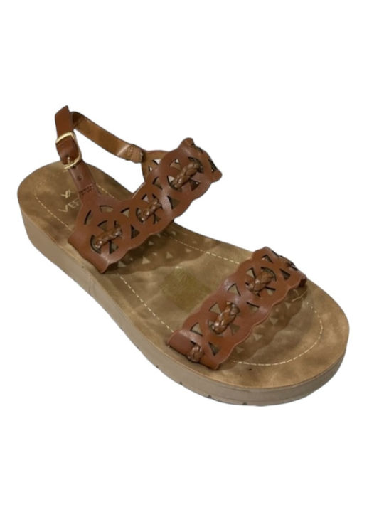 Verde Damen Flache Sandalen Camel