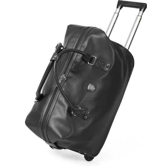 Quasar Duffle Сак Вояж 40лт Черен с колела от Изкуствена кожа Д52xШ27xВ28см.