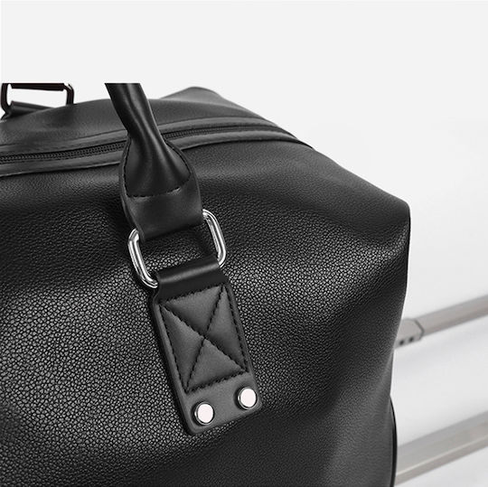 Quasar Duffle Сак Вояж 40лт Черен с колела от Изкуствена кожа Д52xШ27xВ28см.