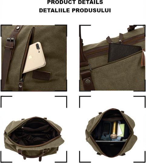 Quasar Duffle Geantă de voiaj 55lt Kaki cu roți Textil L57xW25xH39cm