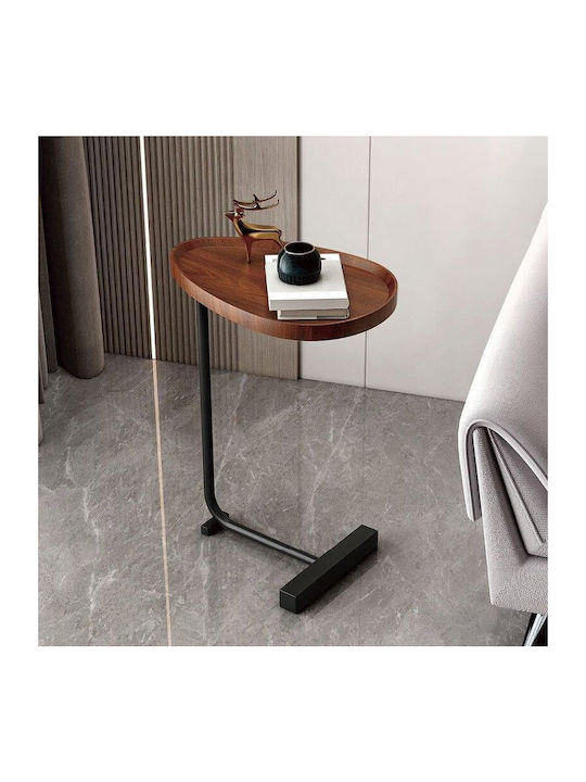 Oval Beistelltisch Holz Braun M45xL30xH62cm