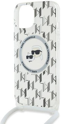 Karl Lagerfeld Iml Monogram Umschlag Rückseite Kunststoff / Silikon Transparent (iPhone 15)