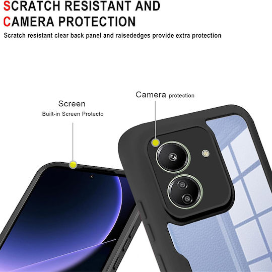 Techsuit ColorVerse Калъф Силикон С Пълно Покритие (360°) С Включено Закалено Стъкло Черен (Oppo A79 5G - Oppo)