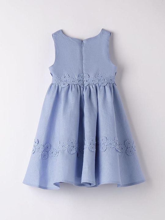 iDO Woven Παιδικό Φόρεμα Αμάνικο Blue