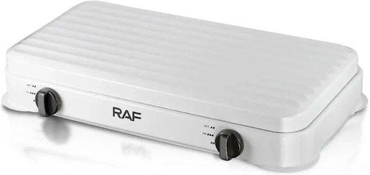 Raf R8033 Liquid Gas Countertop Double Burner White