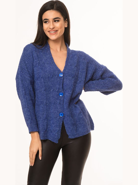 Women's Cardigan with Buttons Blue
