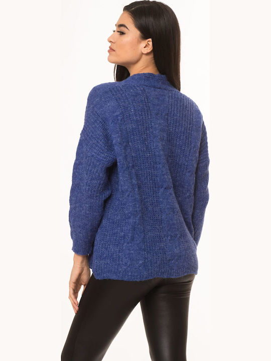 Women's Cardigan with Buttons Blue
