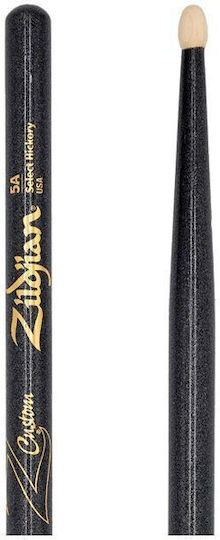Zildjian Hickory Baghete Tobe 5A cu Varf în Formă Oval în Culorea Negru