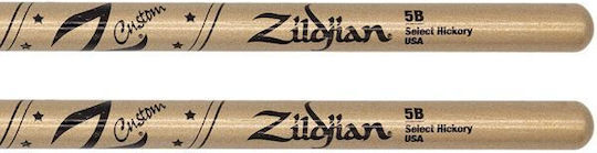 Zildjian Hickory Drumsticks Schlagzeug 5B mit Spitzenform Oval in Gold Farbe