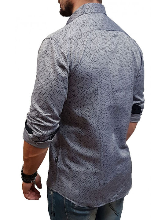 Dash&Dot Men's Shirt Grey/Blue