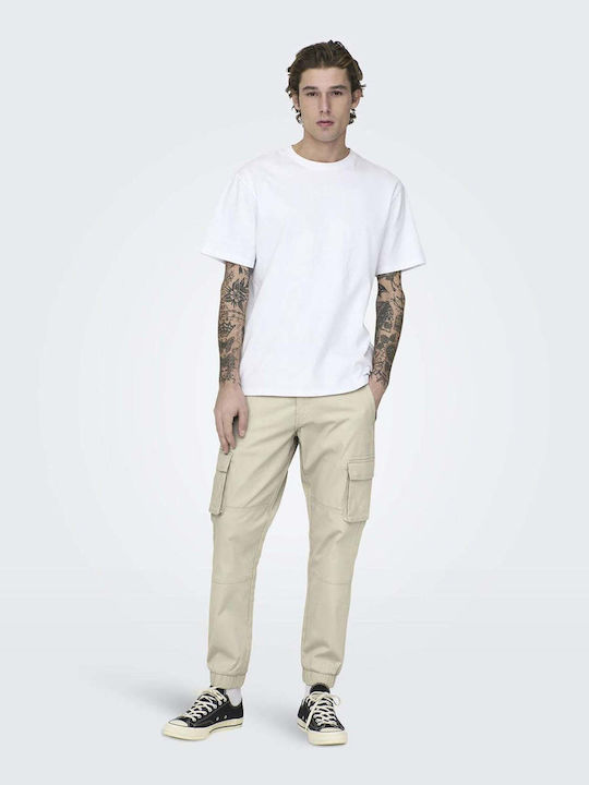 Only & Sons Men's Trousers Cargo ecru