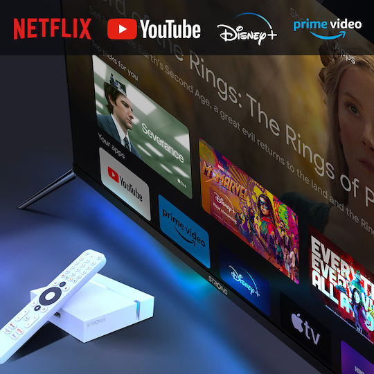 Strong TV Box LEAP-S3+ 4K UHD με WiFi USB 2.0 16GB RAM και 16GB Αποθηκευτικό Χώρο με Λειτουργικό Android και Google Assistant
