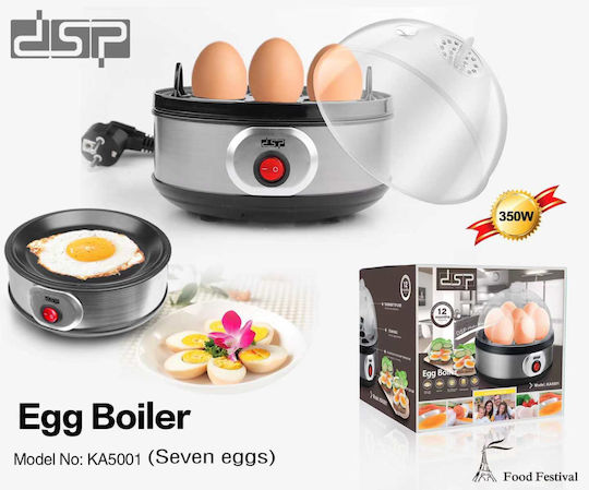 DSP Egg Cooker 7 Egg Capacity 350W Silver