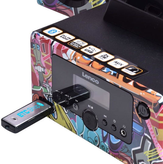 Lenco Ηχοσύστημα 2.0 MC-020 MC-020B 10W με Digital Media Player και Bluetooth Μπλε