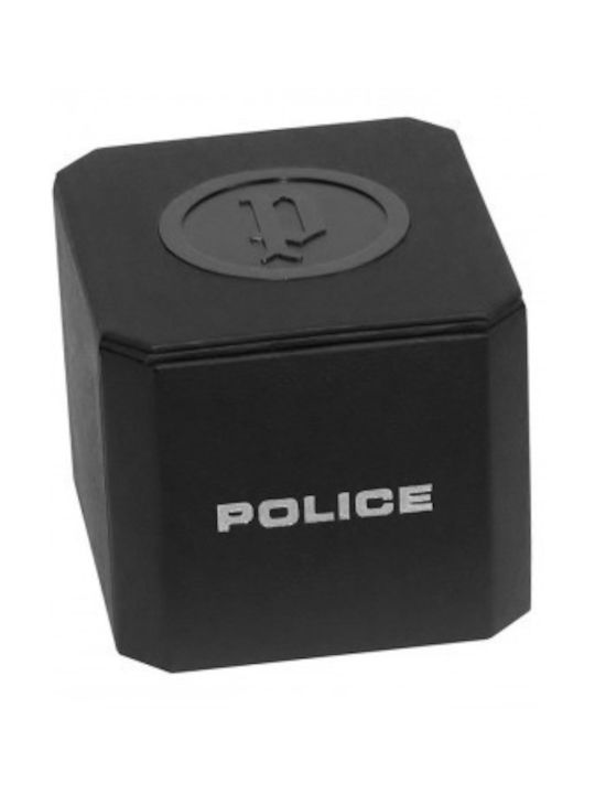 Police Denton Watch Battery with Blue Rubber Strap