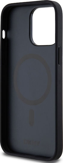 Dkny Pu Leder Wiederholungsmuster Stapel Logo Magsafe Hülle Iphone 14 Pro Schwarz