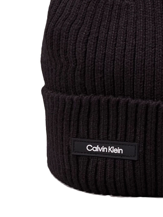 Beanie Ανδρικός Σκούφος με Rib Πλέξη σε Μαύρο χρώμα