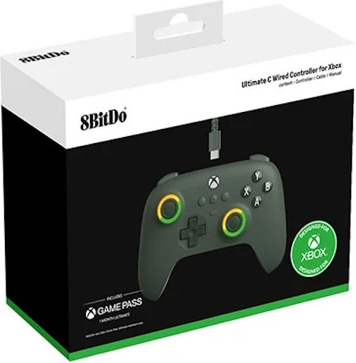 8Bitdo Ultimate C Ενσύρματο Gamepad για Xbox Series / Xbox One / PC Dark Green