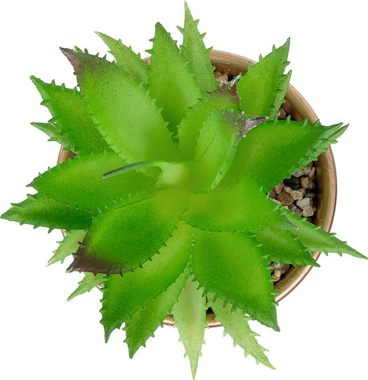 Globostar Künstliche Garten Sukkulente Aloe Topfpflanze 21044 Dekorative Pflanze Aloe F12 X H16cm
