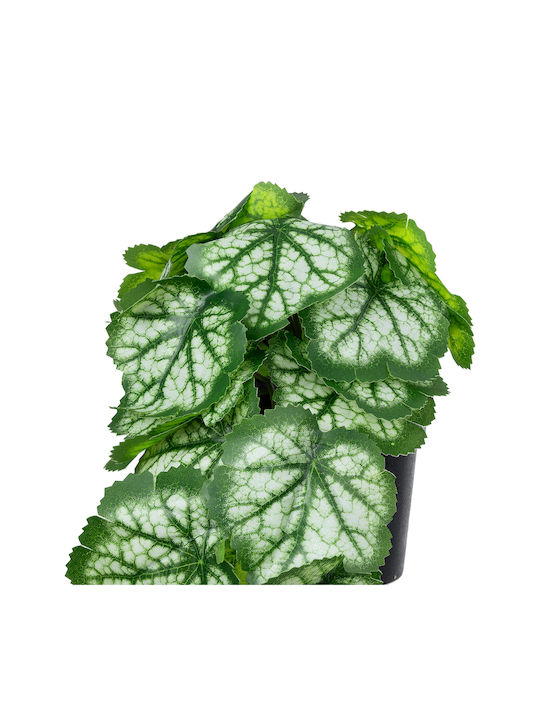 Globostar Künstliche Garten Weiße Begonie Pflanze 20947 Dekorative Pflanze Weiße Begonie Φ23 X Υ16cm