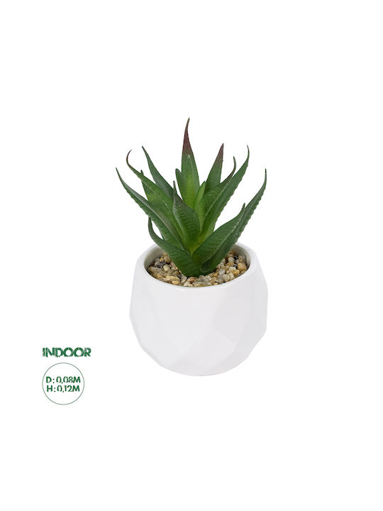 Globostar Artificial Garden Succulent Aloe Potted Plant 20993 Decorative Plant Aloe H8 X H12cm