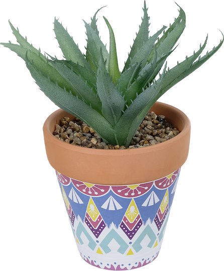 Globostar Artificial Garden Succulent Aloe Potted Plant 21053 Διακοσμητικό Φυτό Αλόη Φ15 X Υ19cm