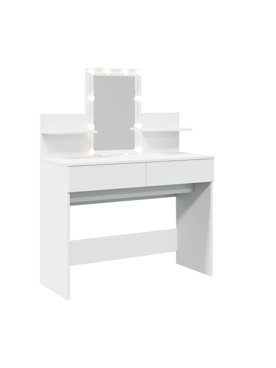 Schminktisch Hölzern White mit Spiegel 100x40x130cm
