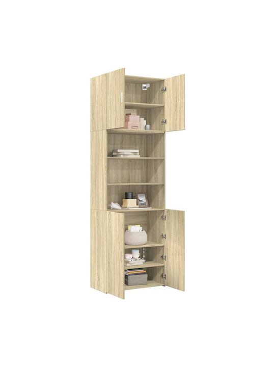 Wohnzimmer Nische aus Spanplatte Eiche 80x42.5x249cm