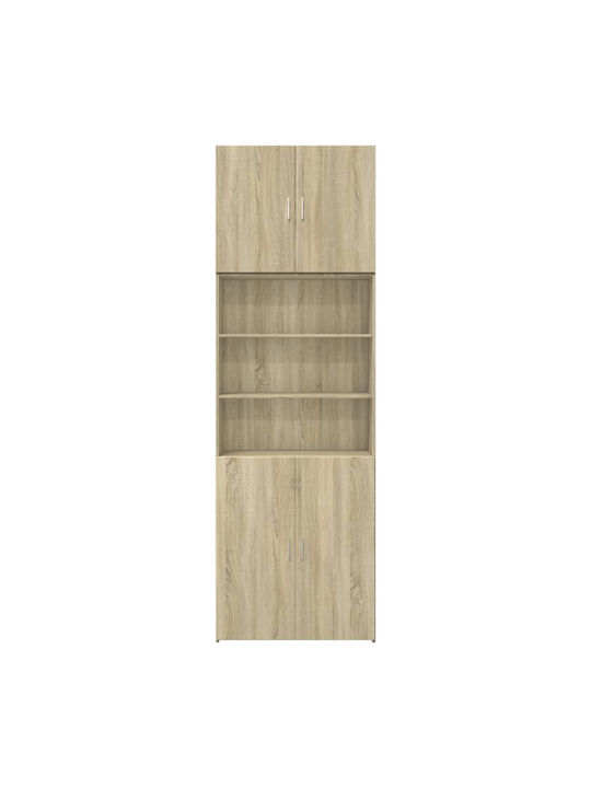 Wohnzimmer Nische aus Spanplatte Eiche 80x42.5x249cm