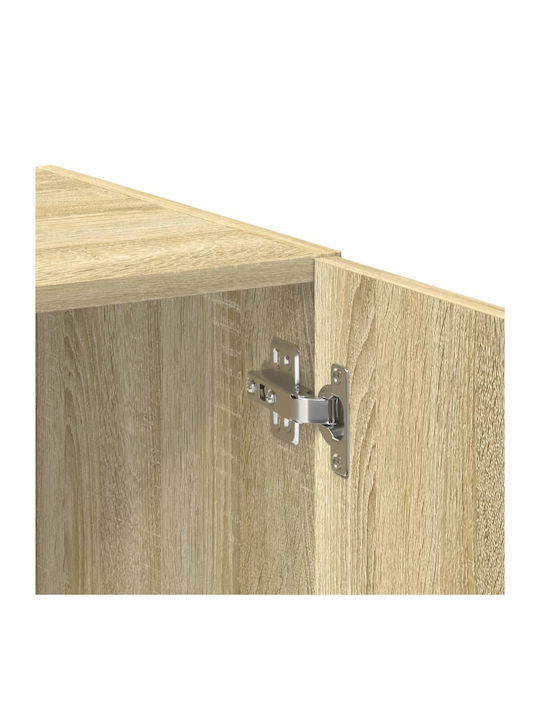 Wohnzimmer Nische aus Spanplatte Eiche 80x42.5x249cm