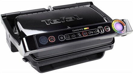 Tefal GC 7148 Tabletop Electric Grill Ribbed Plate 2000W Inox with Lid and Adjustable Thermostat 30cmx20cmcm