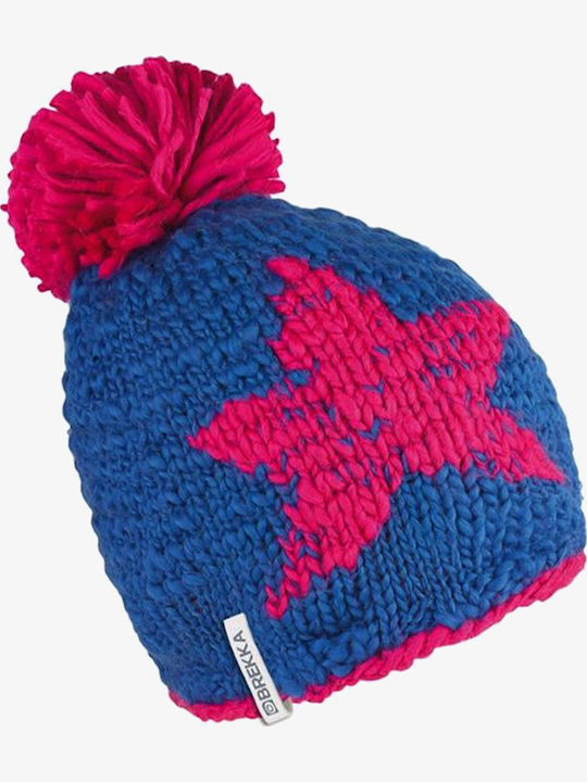 Comix Pom Pom Beanie Unisex Beanie Knitted in Navy Blue color
