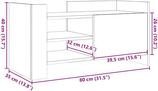 Brown TV Stand L80xD35xH40cm
