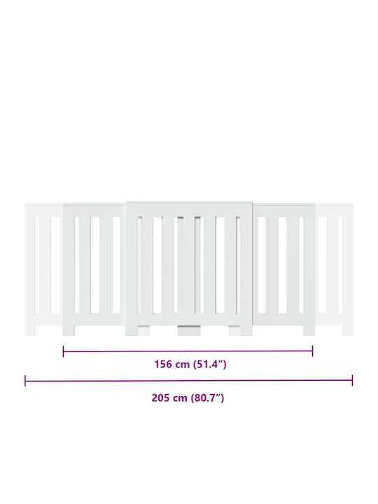 vidaXL Капак за Калорифер от ПДЧ Бял 205x21.5x83.5см