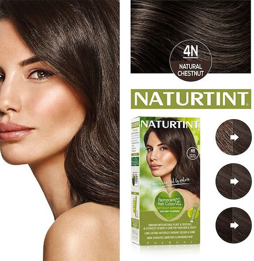 Naturtint Боя за Коса Без Амоняк 4n Кестенява 50ml