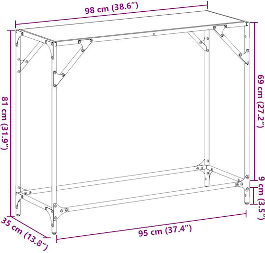 Конзолна маса Гълъбово Transparent Д98xШ35xВ81cm