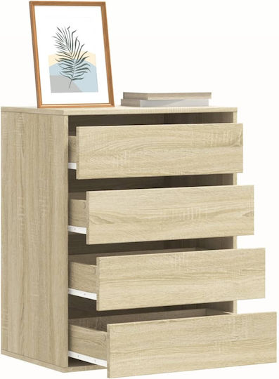 Wooden Chest of Drawers with 4 Drawers Sonoma 60x41x76cm