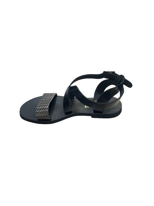 Sabino Damen Flache Sandalen in Schwarz Farbe