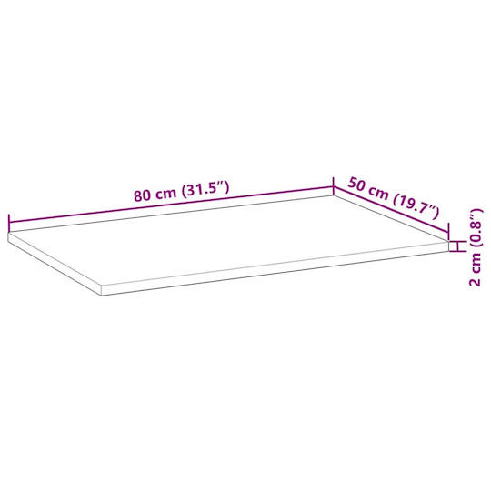 vidaXL Countertop without Sink L80xW50xH2cm Coffee