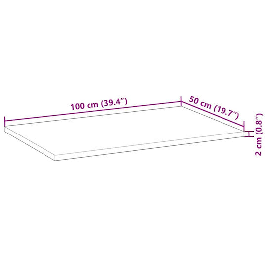 vidaXL Countertop without Sink L100xW50xH2cm Coffee