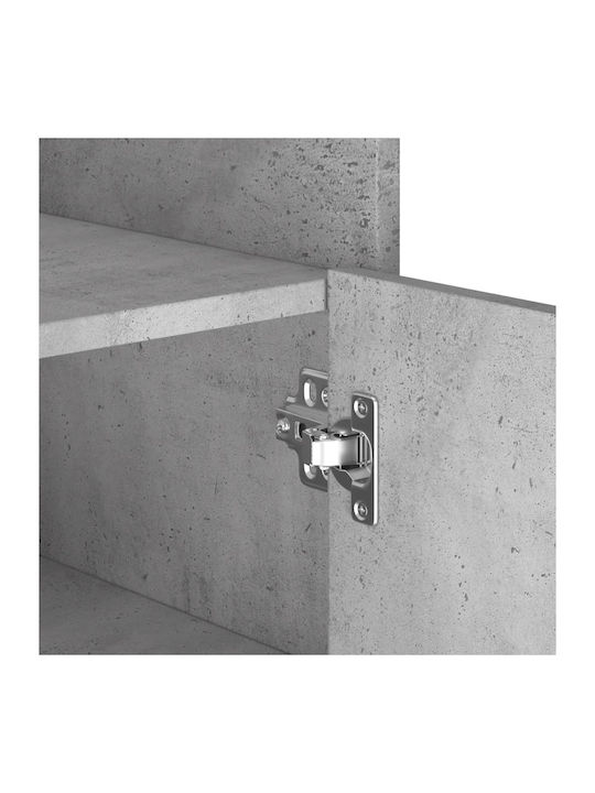 Wall Mount Living Room Cabinet Made of Particle Board Grey 45x35x75cm