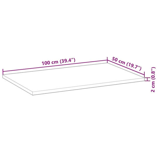 vidaXL Шкаф без Мивка Д100xШ50xВ2см Solid Acacia