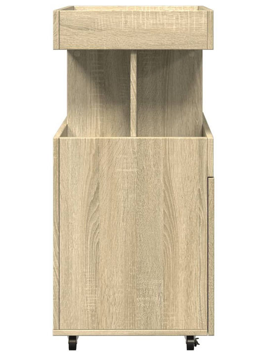 vidaXL Επιδαπέδια Κάβα Ποτών με Ρόδες Καφέ 50x41x89εκ.