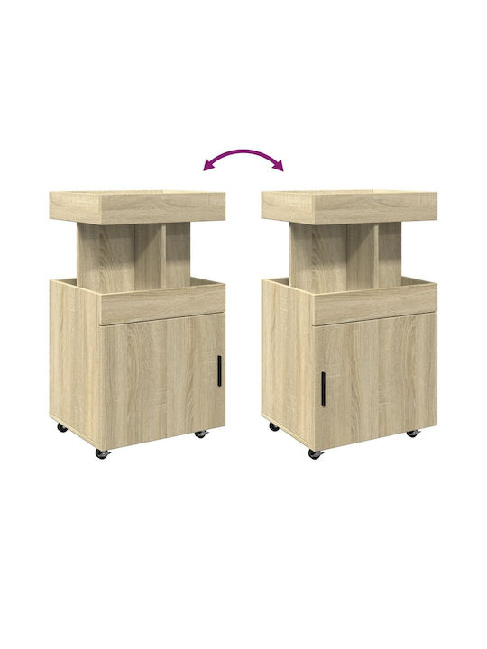 vidaXL Επιδαπέδια Κάβα Ποτών με Ρόδες Καφέ 50x41x89εκ.