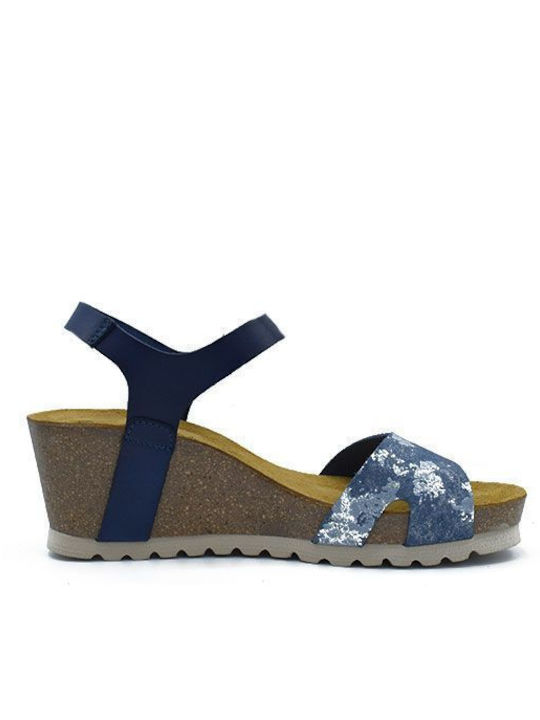 Carla Tortosa Anatomic Women's Leather Ankle Strap Platforms Blue