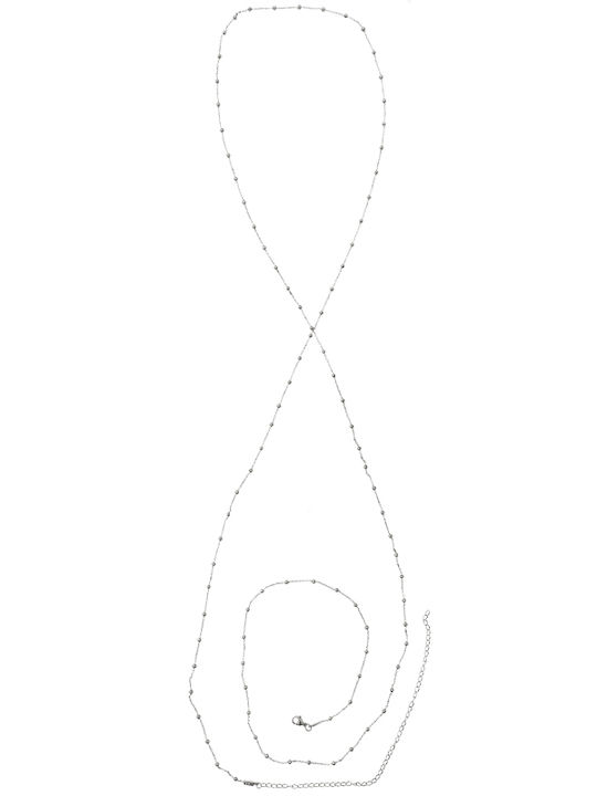 Jt Beeindruckendes Edelstahl Bodychain Armband mit silbernen Perlen